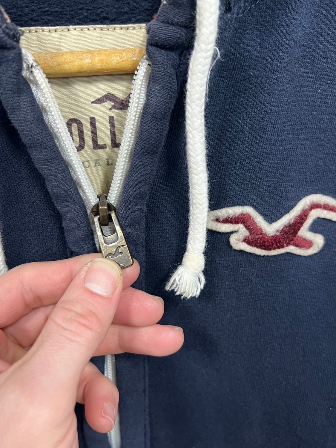 홀리스터 사이드 레터링 Y2K 네이비 풀 후드집업 상품이미지4