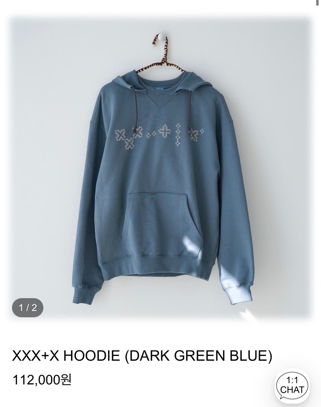 XXX+X HOODIE (DARK GREEN BLUE) 상품이미지1