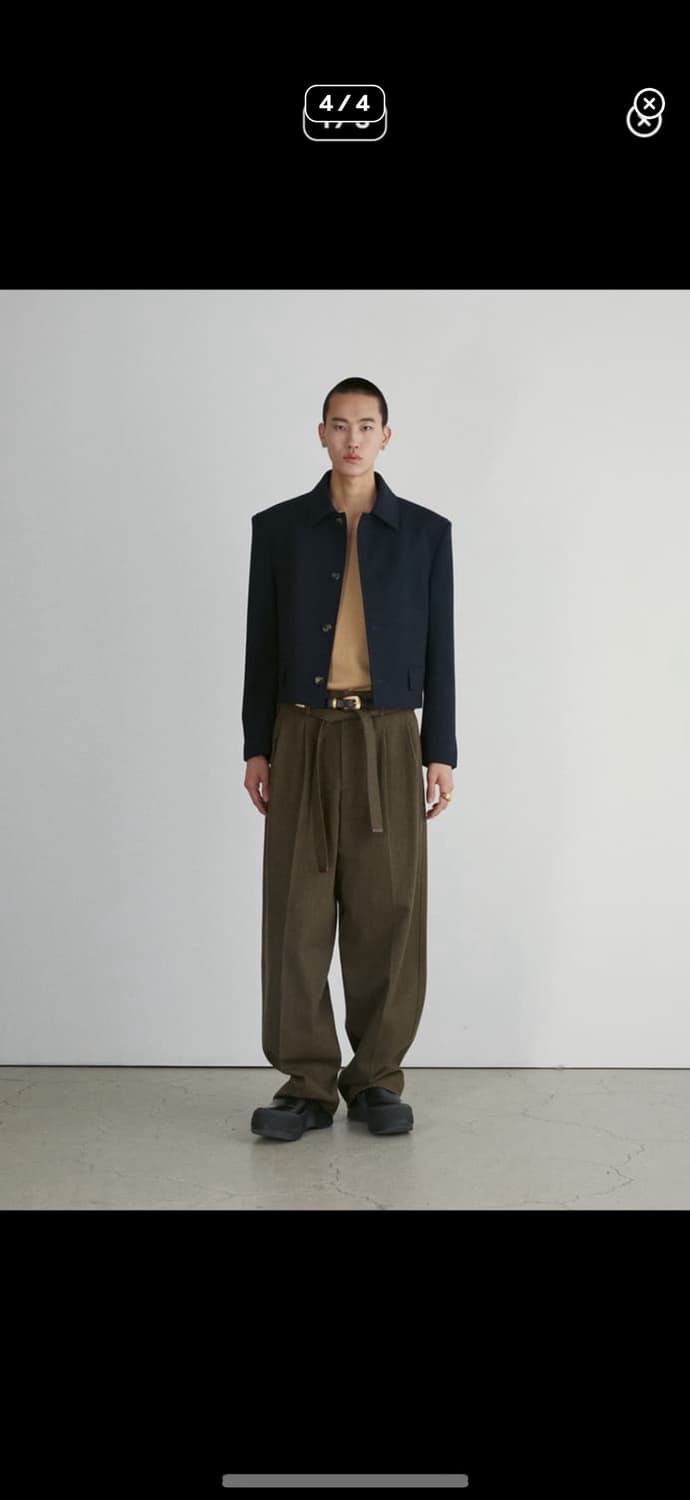 (24FW새상품급) 렉토 울 블랜드 숏 자켓 네이비(L) 상품이미지6