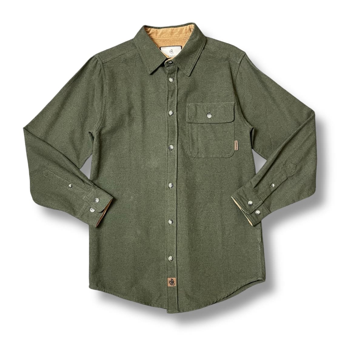 빈티지 카키 원포켓 코튼 워크 셔츠 SM 상품이미지1