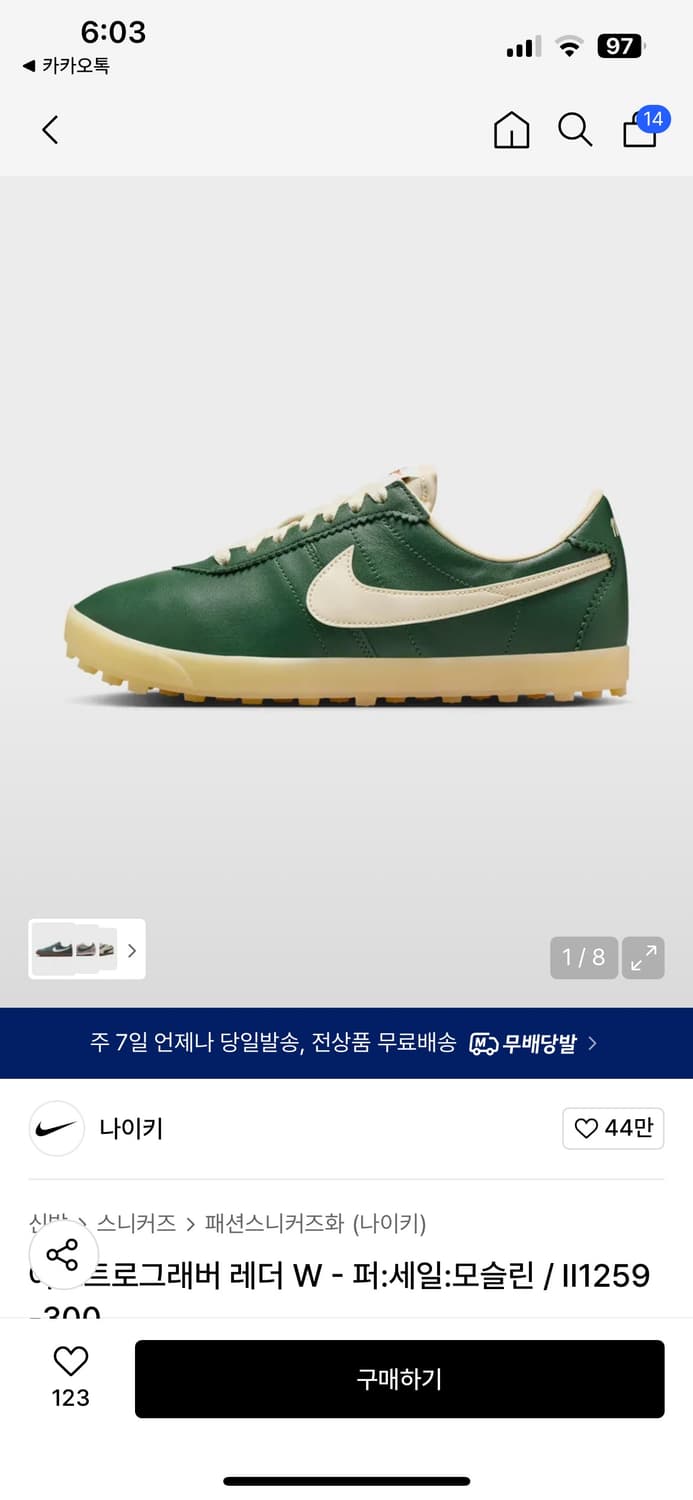 나이키 아스트로그래버 퍼 앤 팬텀 275 그린 새상품  상품이미지1