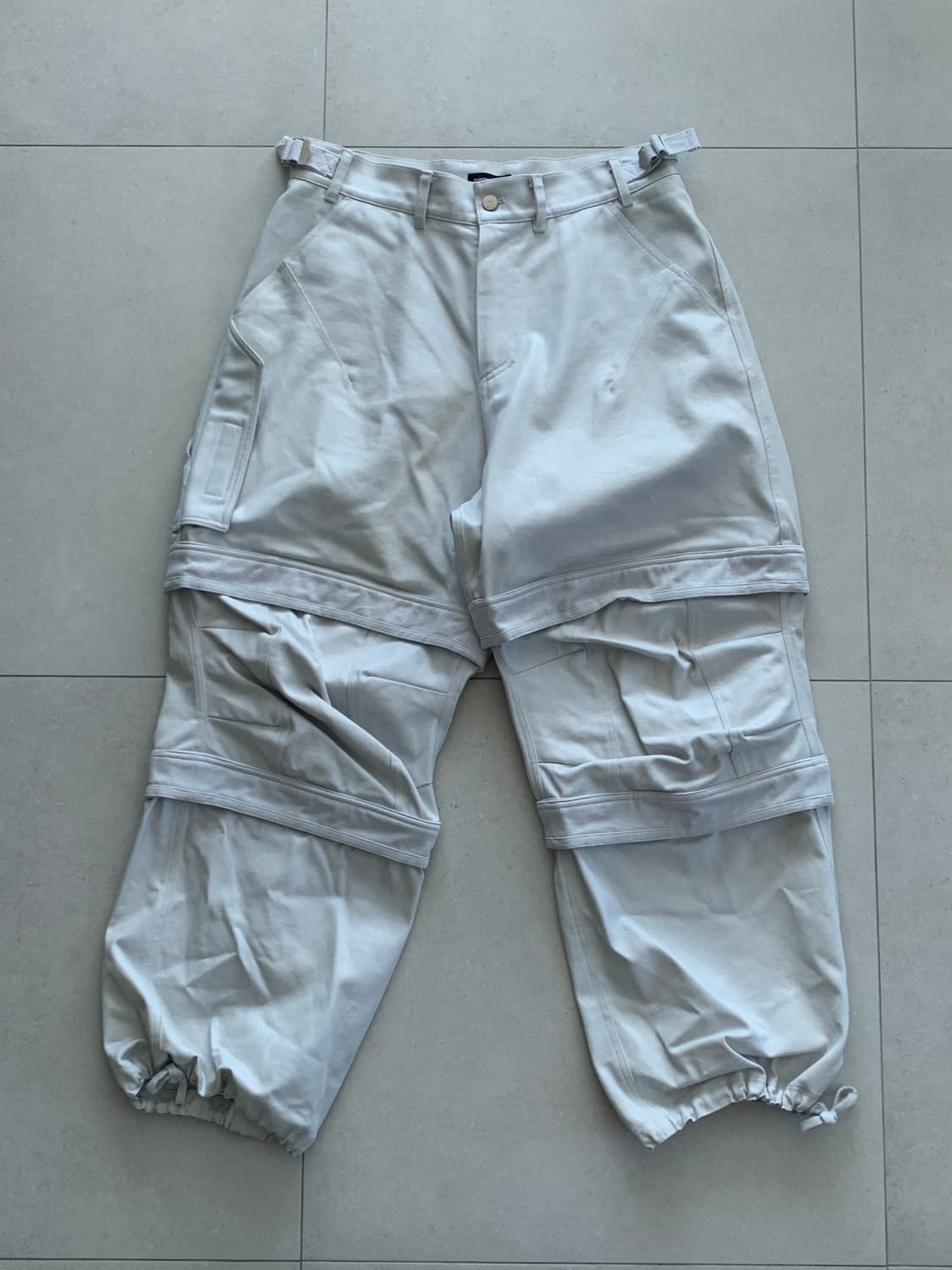 [L] 파아카이브 파프롬왓 레이어드 카고 팬츠 화이트 상품이미지1