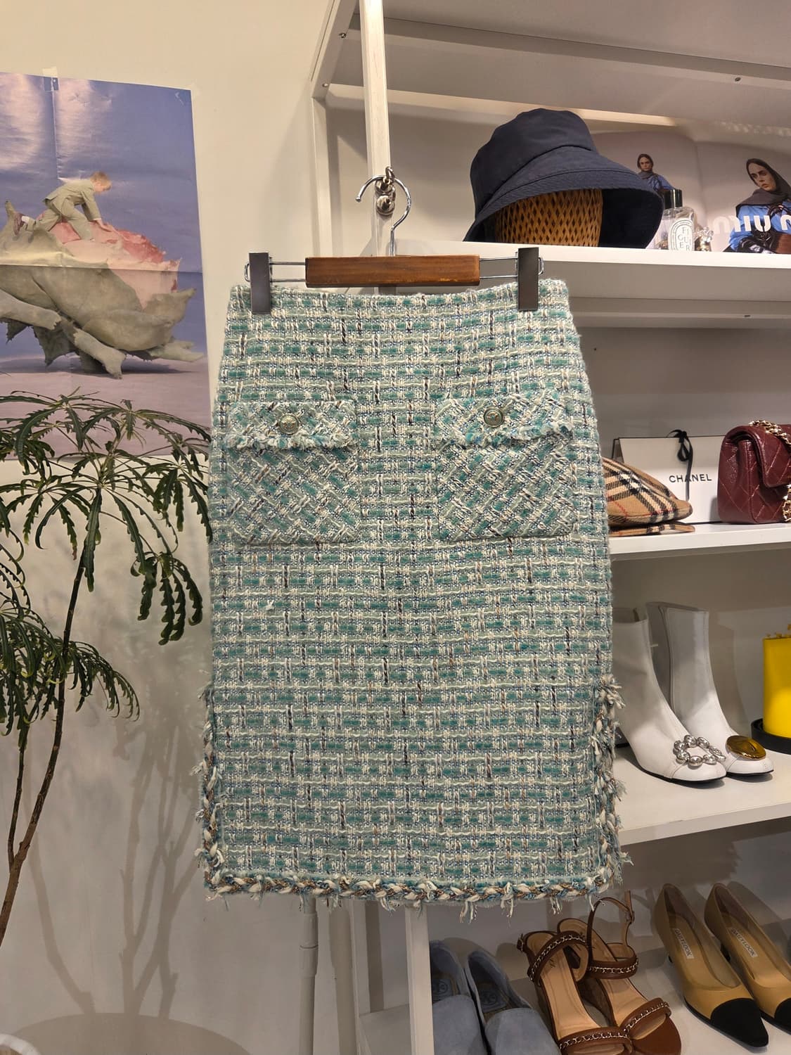 미샤 트위드 슬릿 스커트 상품이미지1