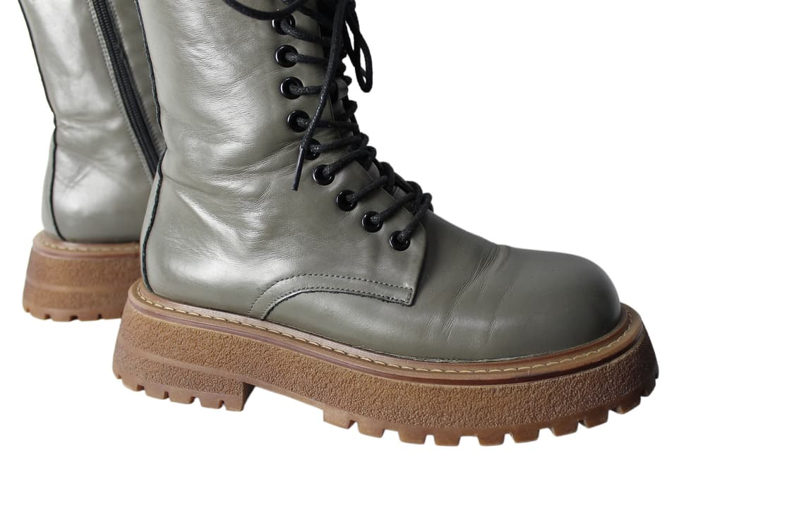 Unknown 레더 레이스업 부츠 상품이미지6