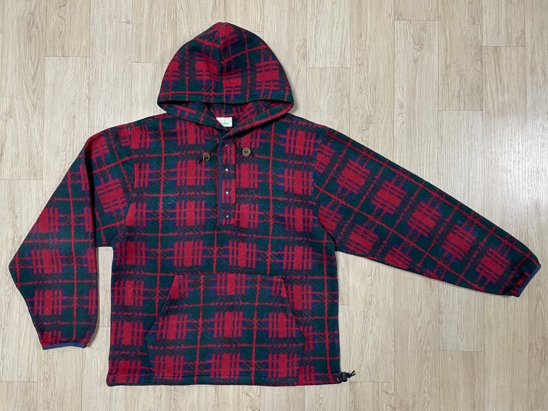 105) 80's 엘엘빈 체크 후리스 후드아노락(RRL&LVC&폴로) 상품이미지1