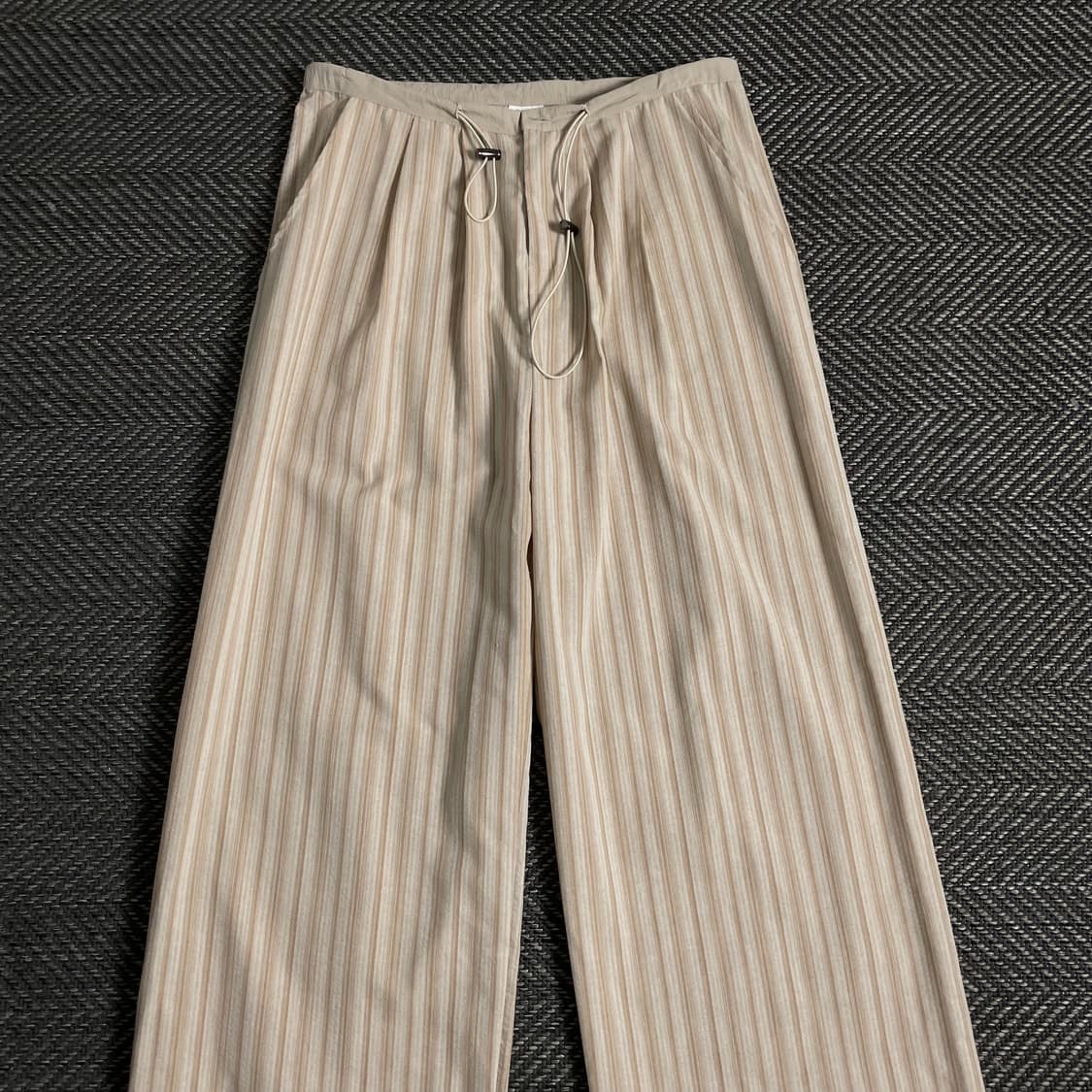 빈티지 우븐 스트라이프 와이드 트랙팬츠o 3746 상품이미지3