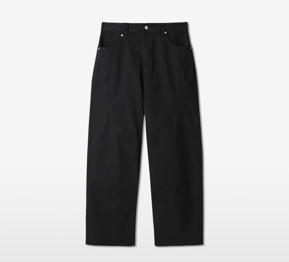 [1] 9999아카이브 플로우 슬릿 커브드 팬츠 블랙 상품이미지2