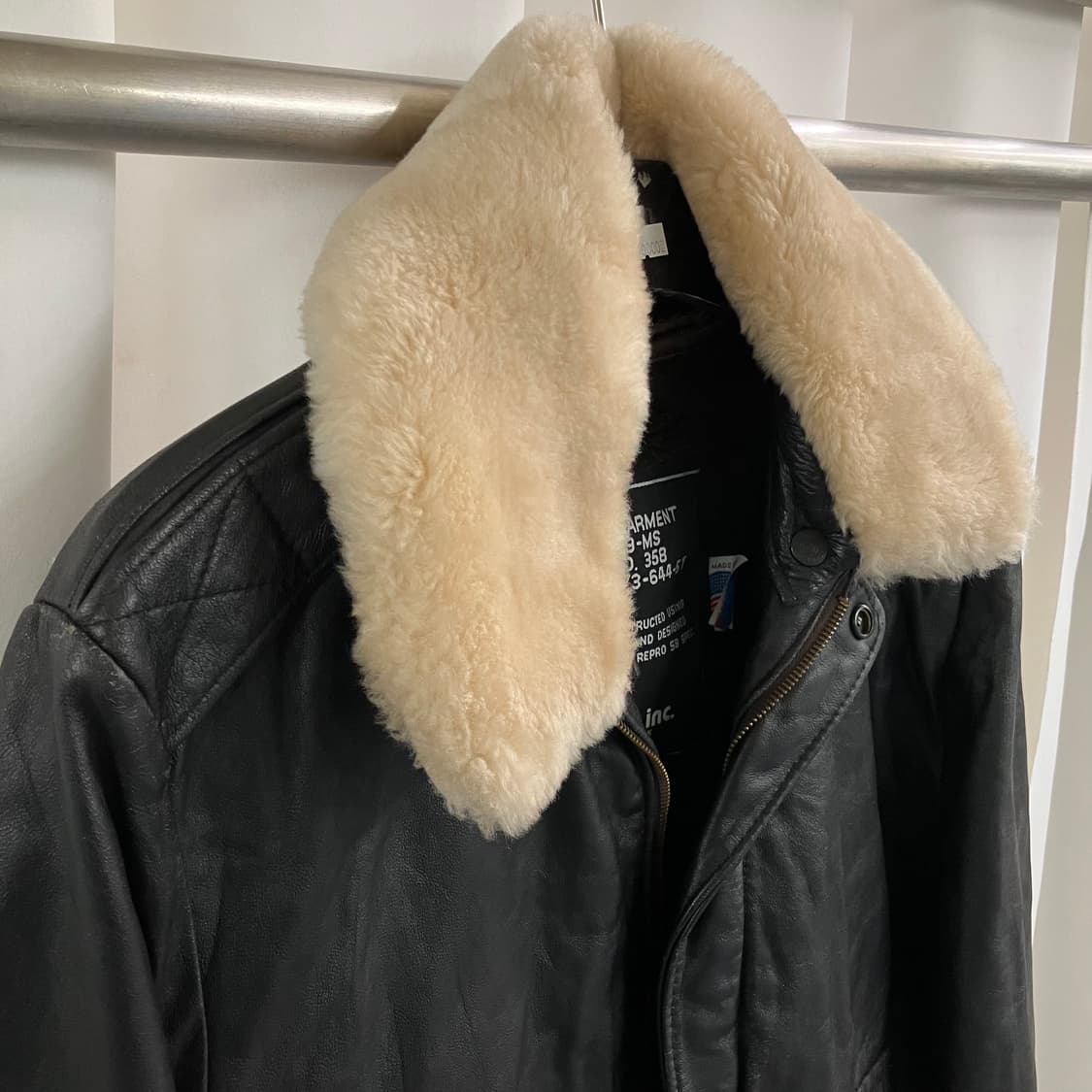 Schott 쇼트 G-1 플라이트 무스탕 레더 자켓 38 상품이미지4