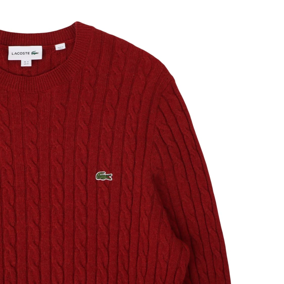 라코스테 레드 울 케이블 니트 스웨터 상품이미지3
