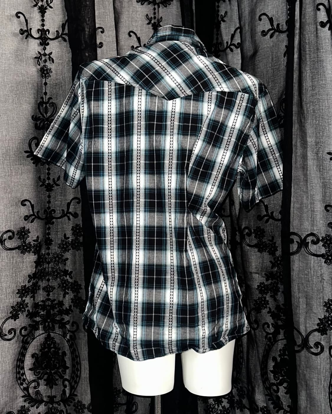 blue checkered shirt 상품이미지3