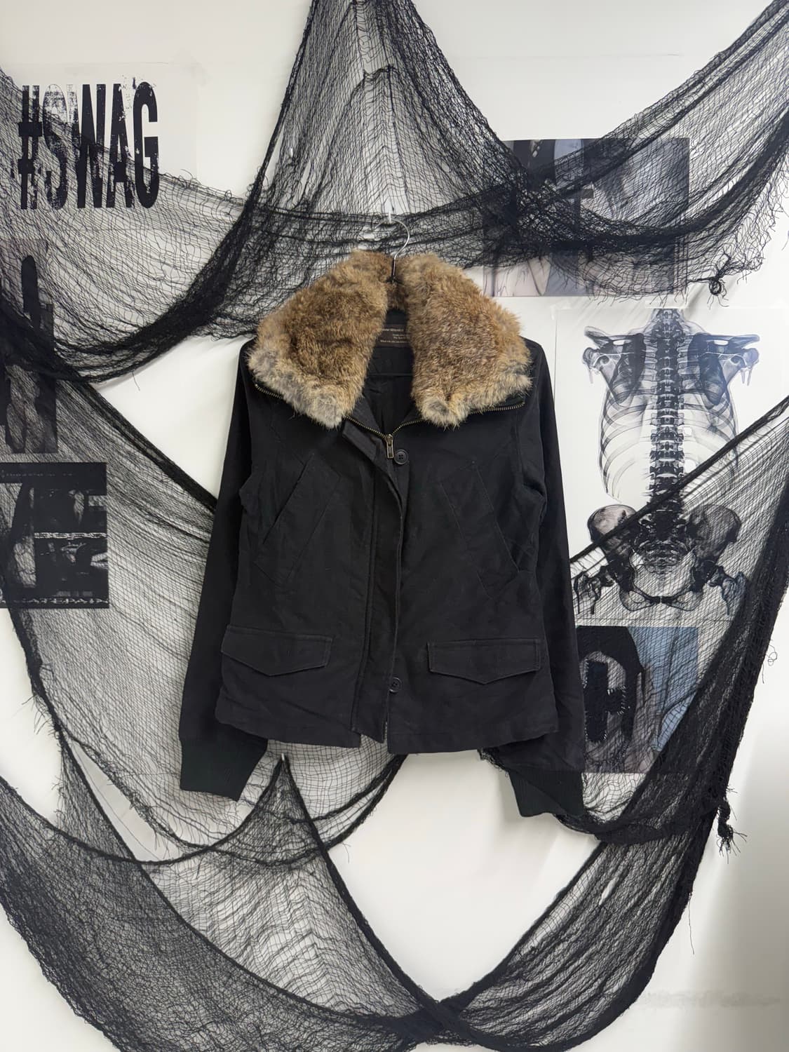 Fur collar detailed jacket 상품이미지2