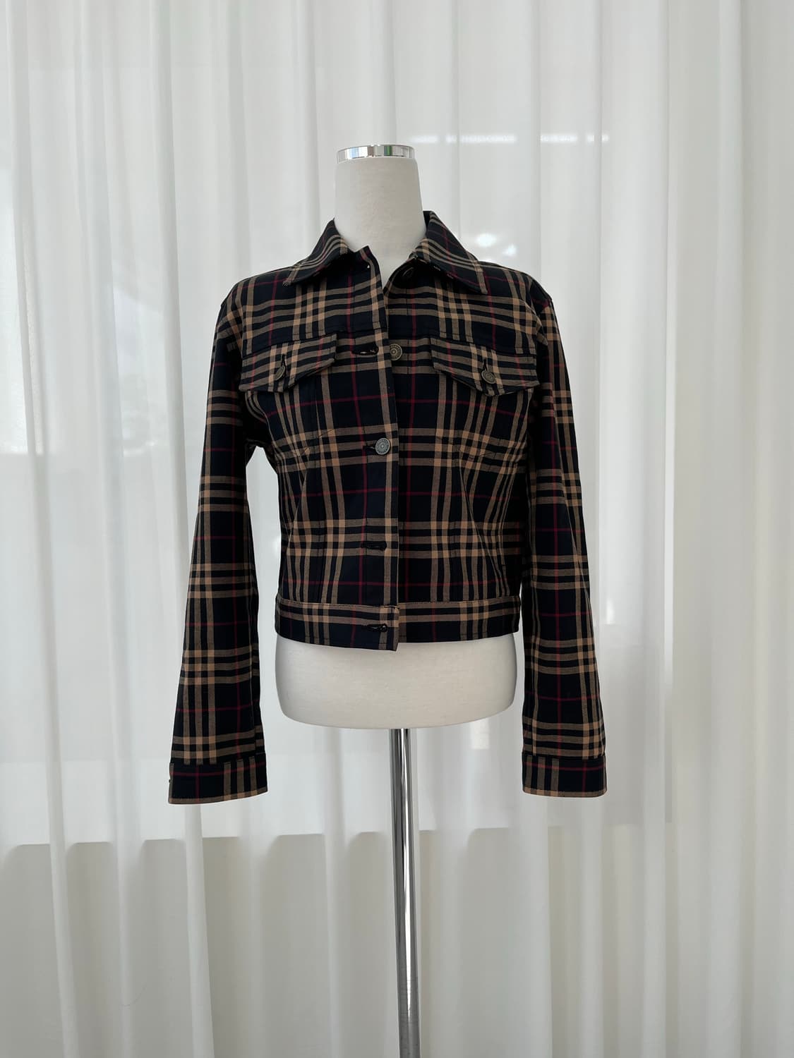버버리 런던 체크 숏 자켓 M 상품이미지1