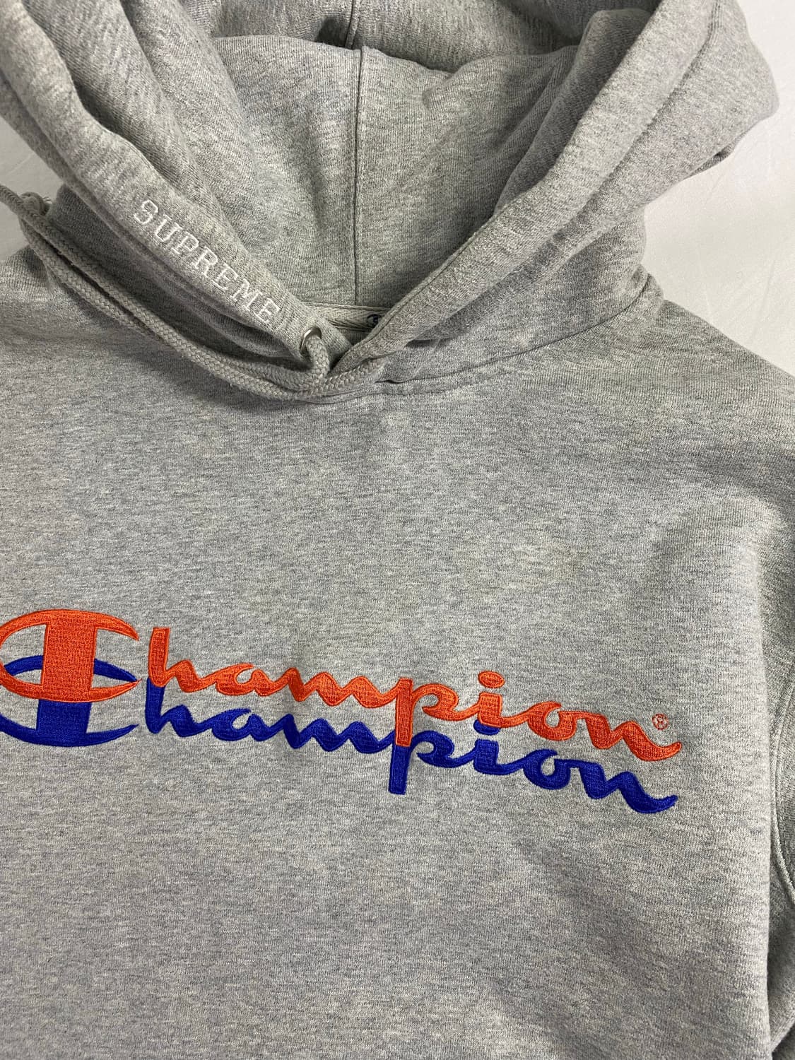 슈프림 x 챔피온 그레이 후드티 S <648> 상품이미지6