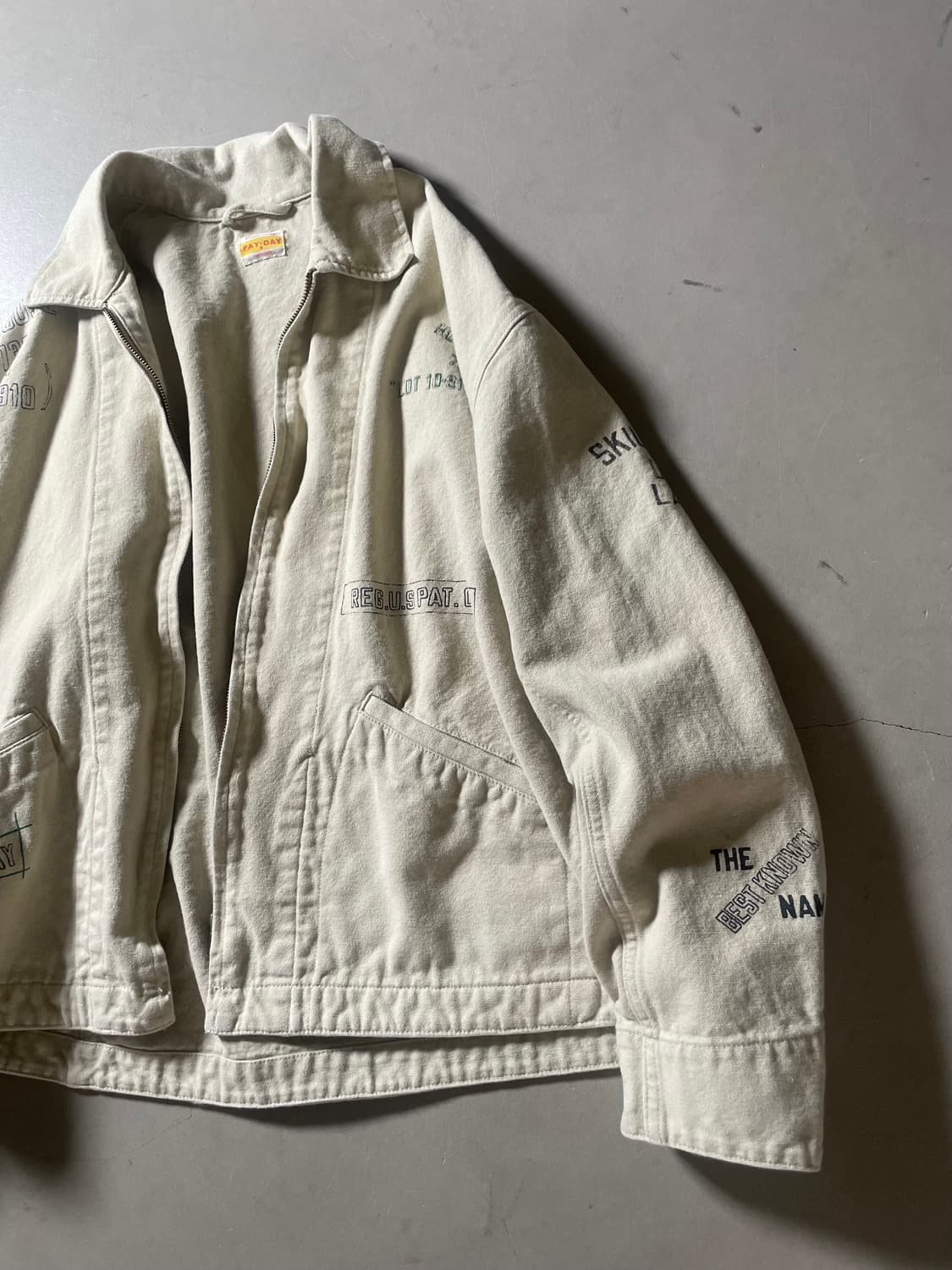 페이 데이 레더링 프린트 워크 자켓 상품이미지2