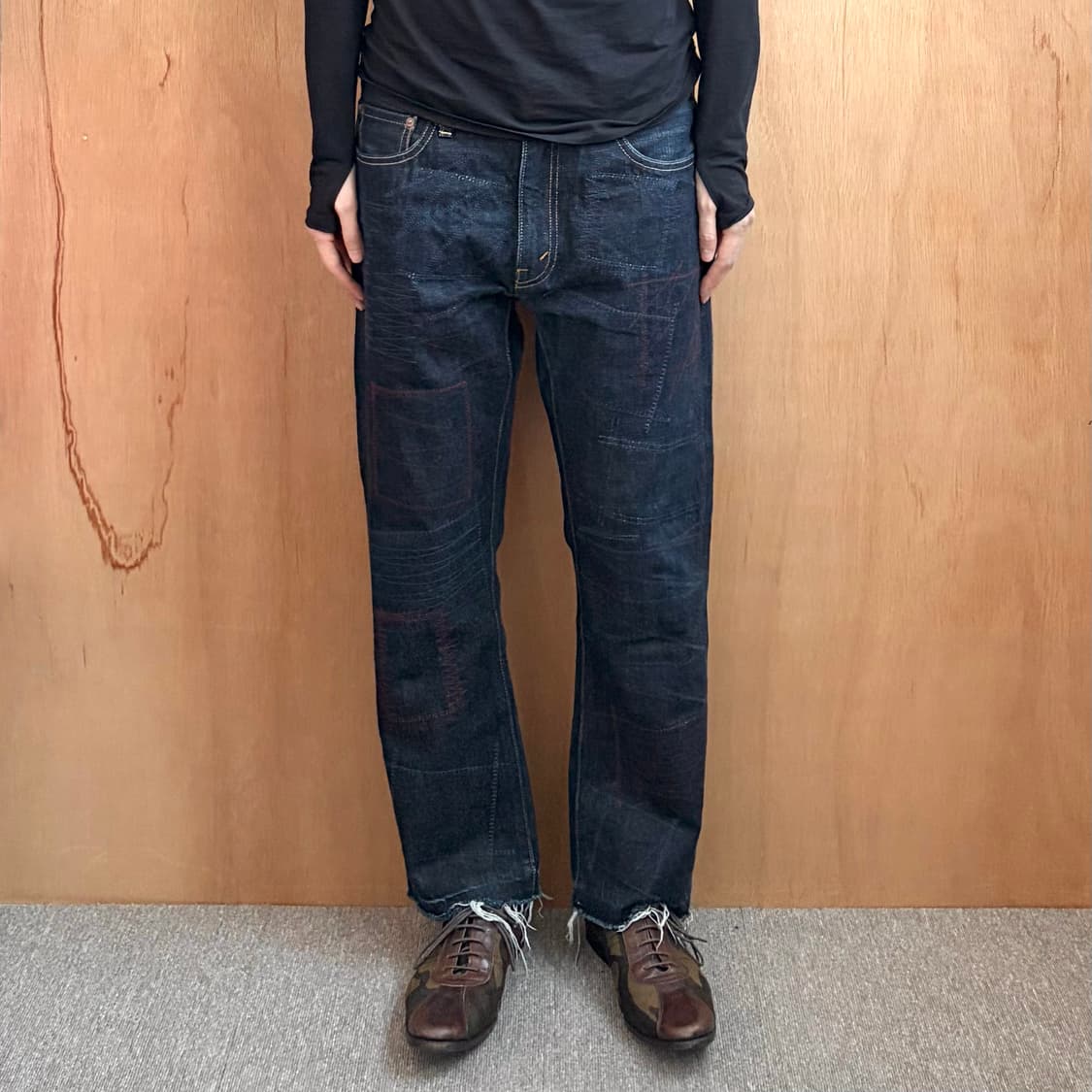 준야와타나베 리바이스 자수 패치 데님 팬츠 상품이미지1