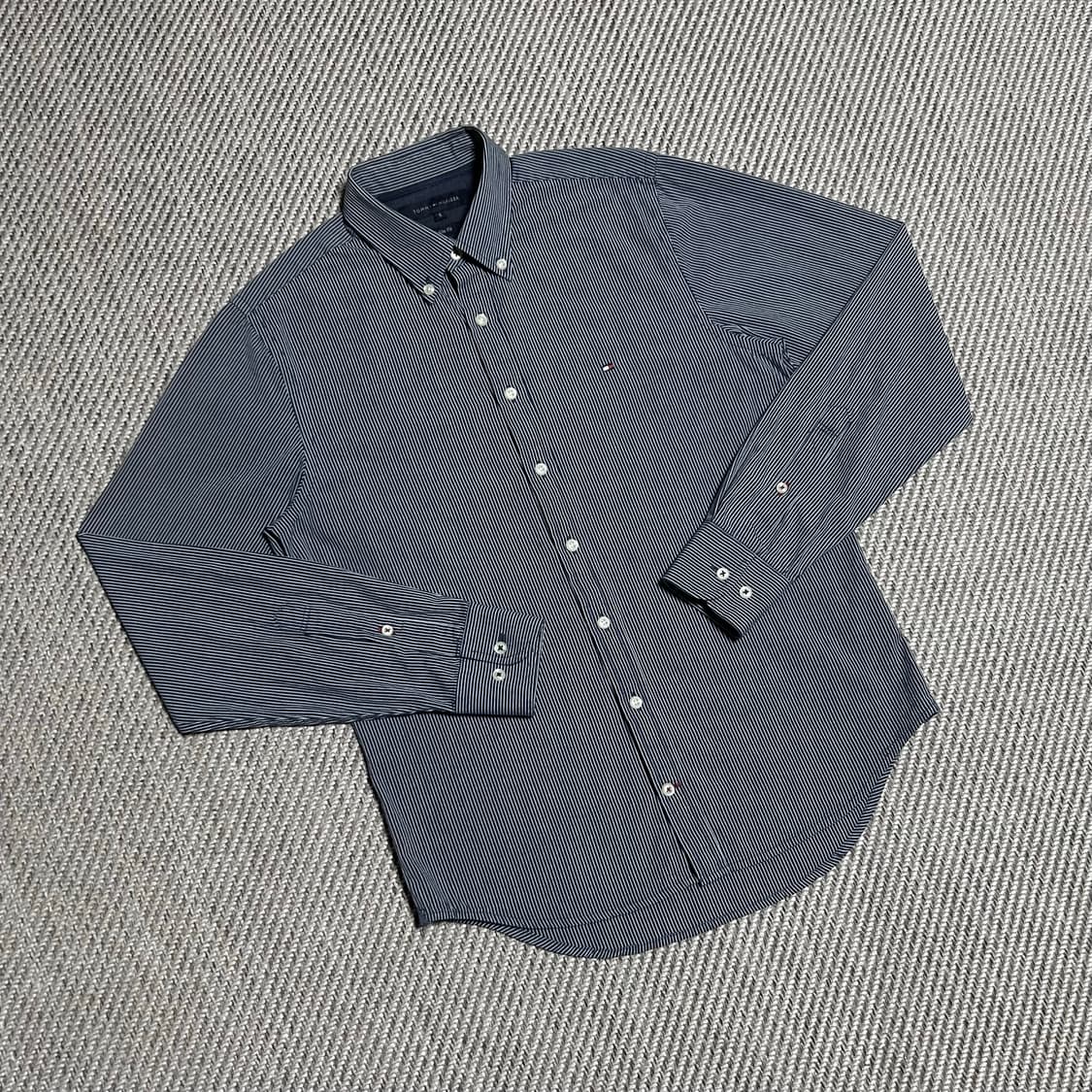 [S] Tommy 타미힐피거 네이비 스트라이프 셔츠 상품이미지2