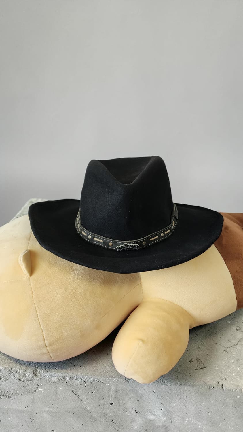 USA JACK DANIELS 블랙 울 페도라 웨스턴 카우보이 모자 상품이미지2