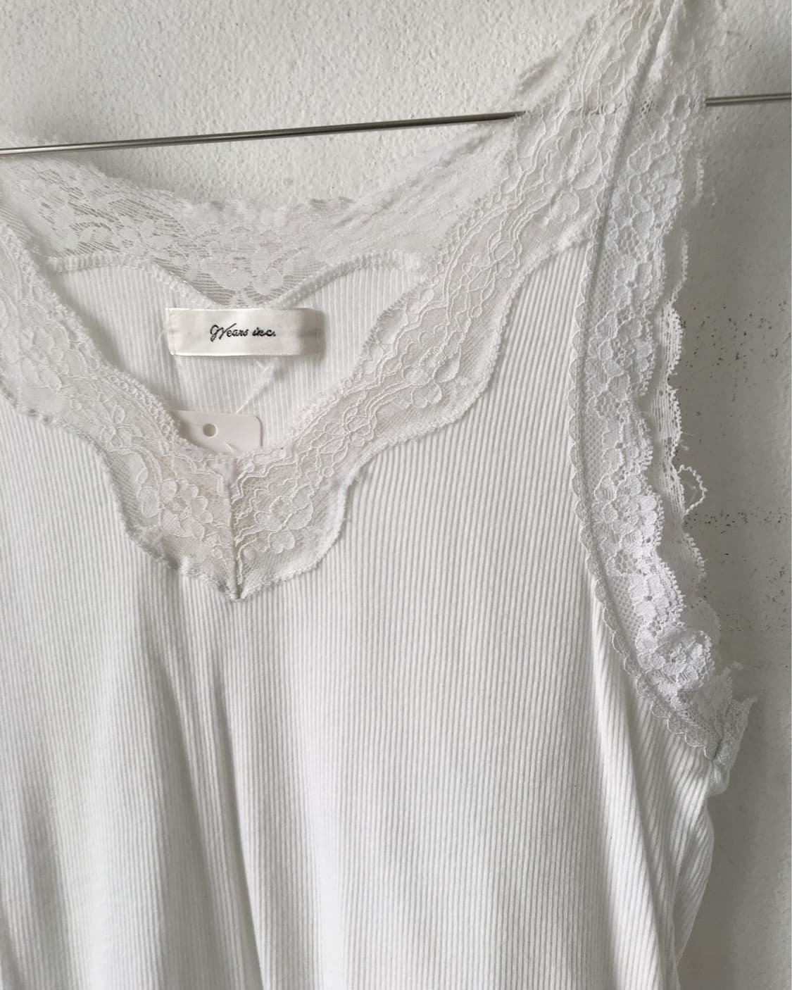 Lace trimming ribbed sleeveless 상품이미지4