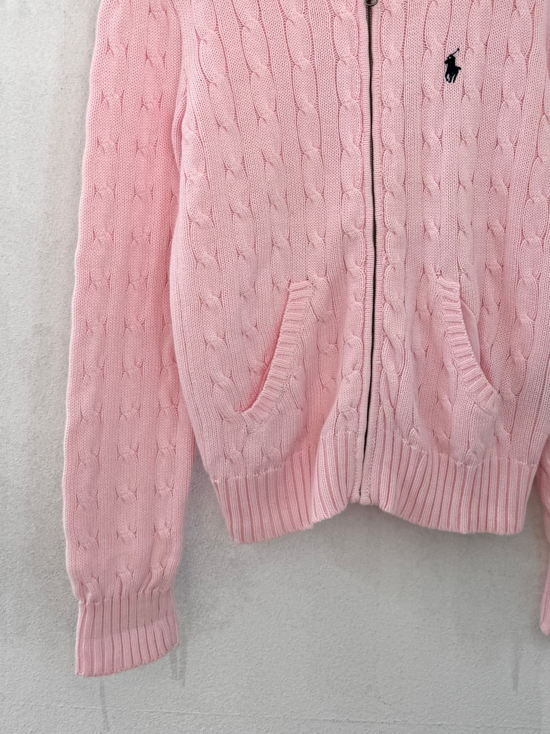 폴로 연핑크 후드집업 상품이미지3