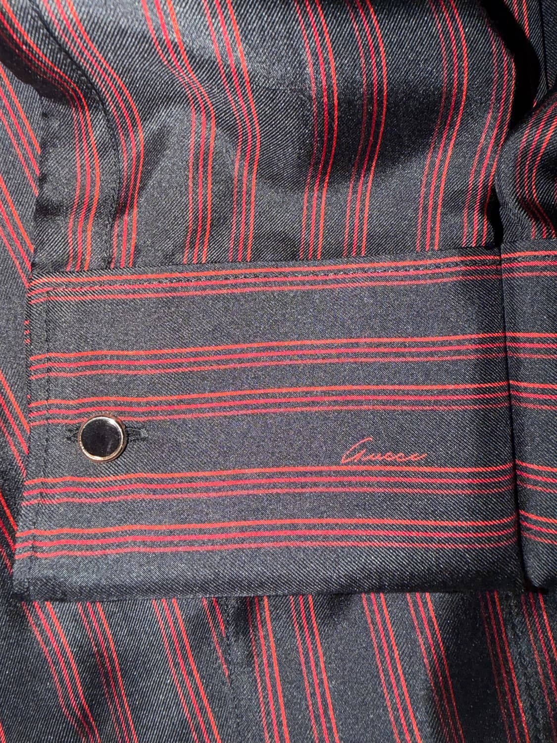 구찌 2006ss 프리다 지아니니 세타실크 레드 스트라이프 셔츠 상품이미지3