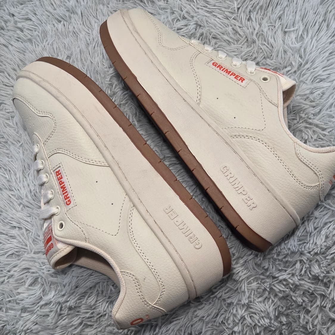 6q-22:그림퍼 플랫폼 스니커즈 아이보리 (250cm)-거의새거 상품이미지8