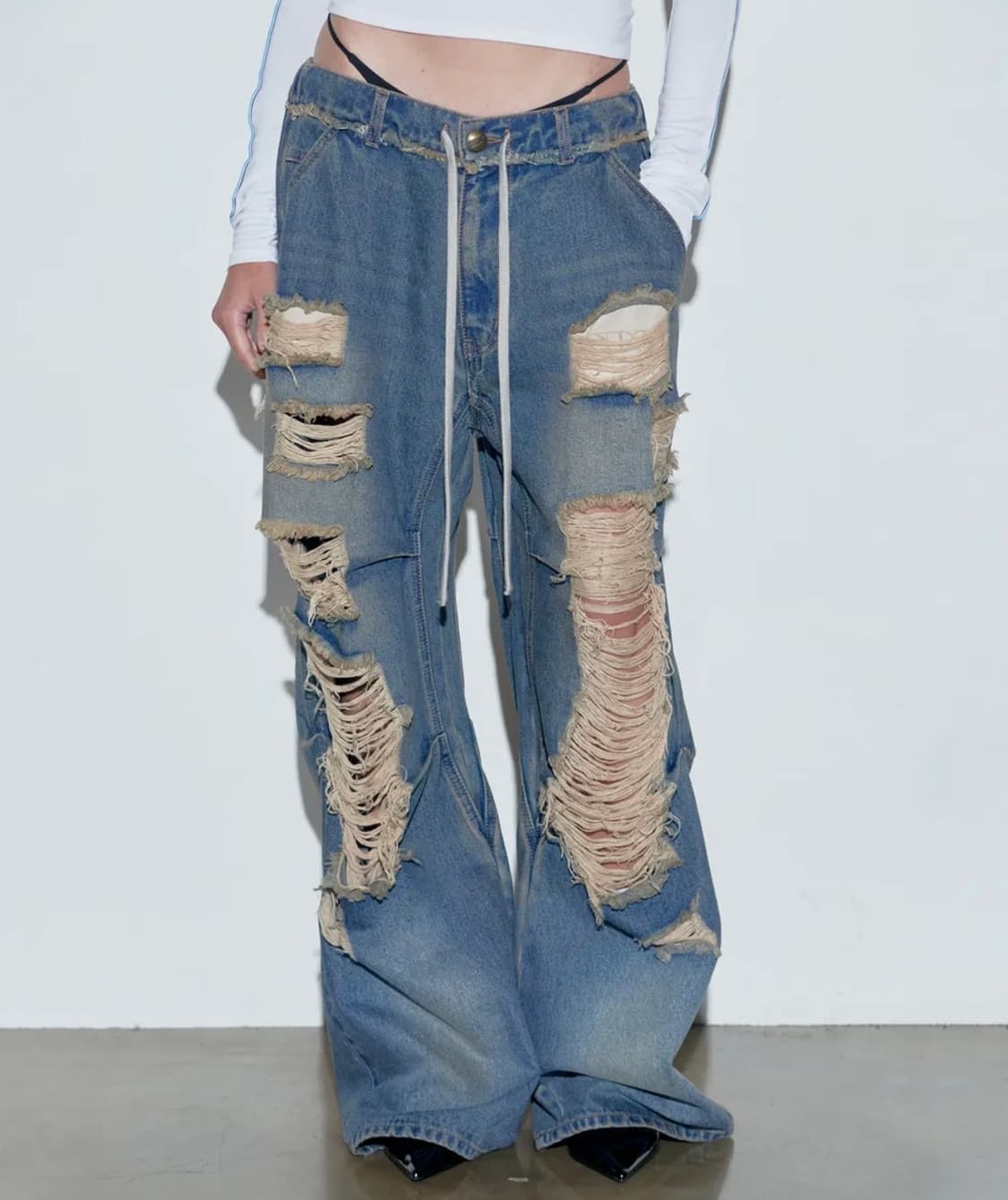 Sculptor Destroyed Denim Pants Indigo 상품이미지1