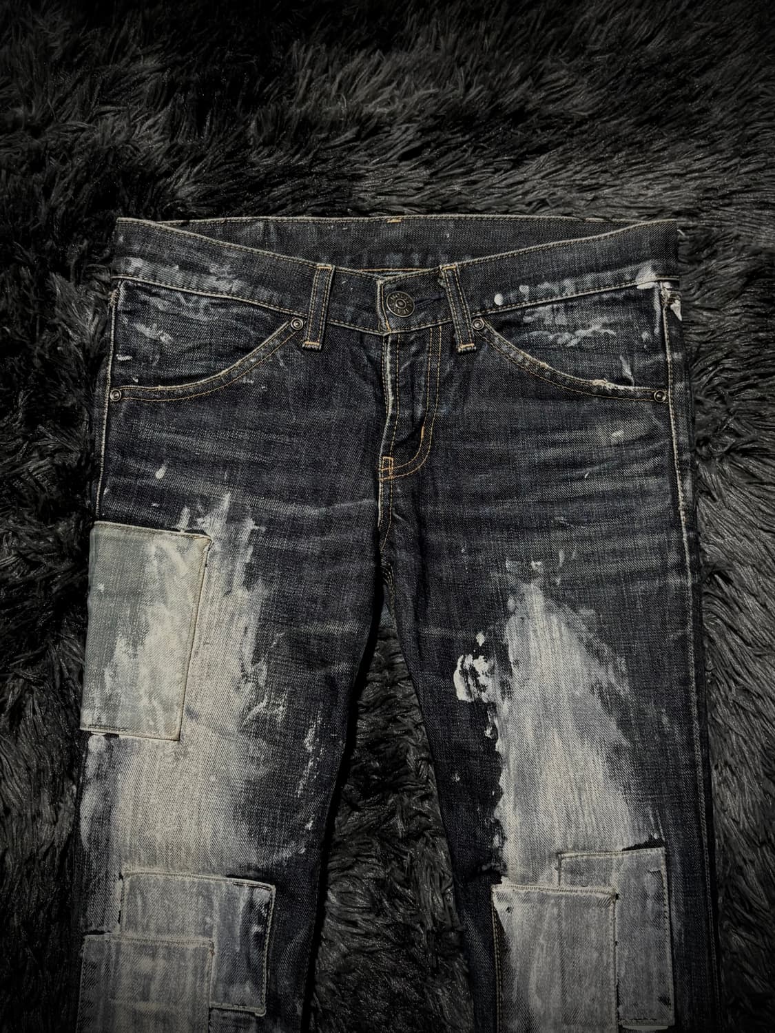Moussy 페인팅 패치 부츠컷 데님팬츠 상품이미지3