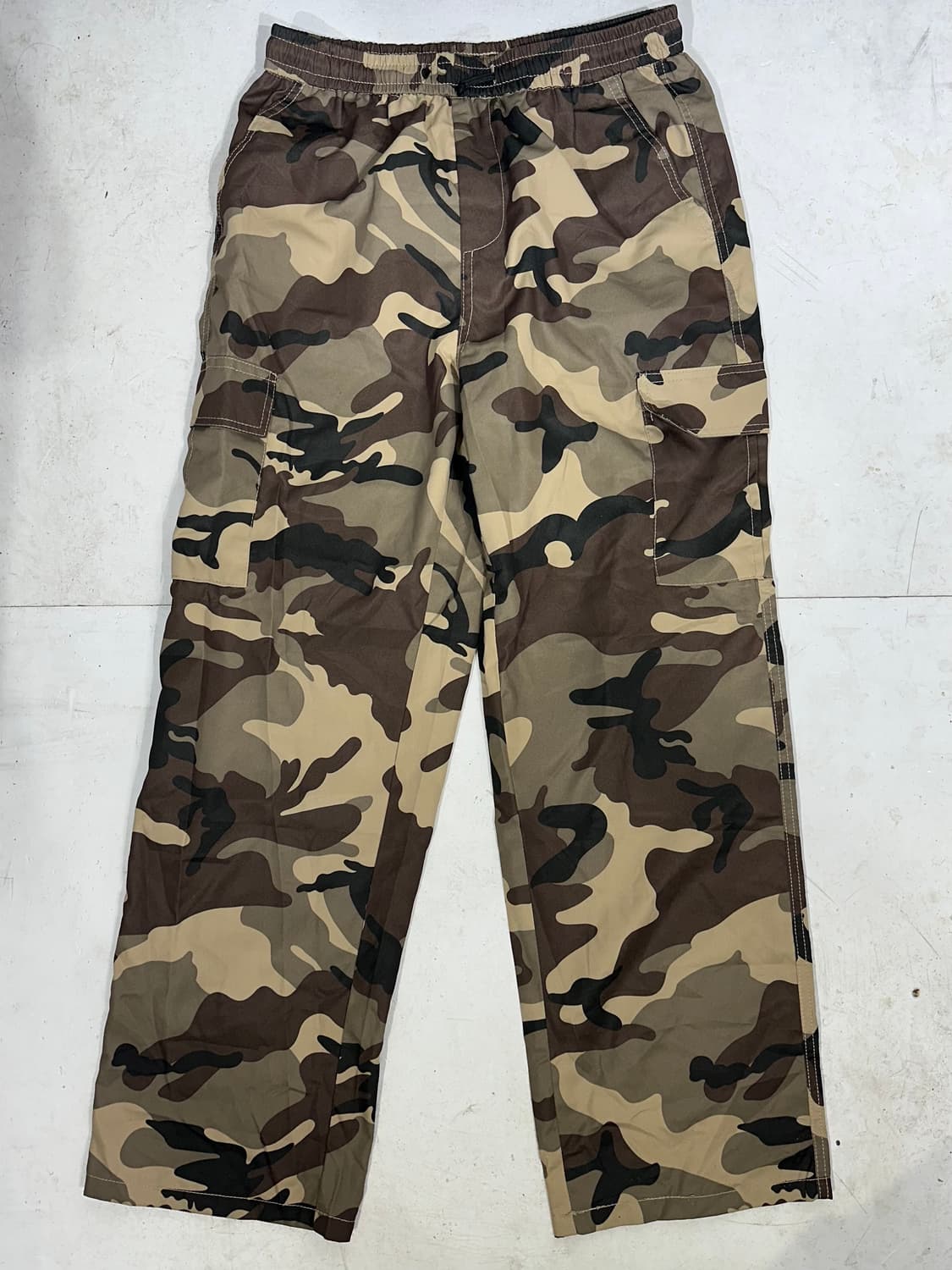 빈티지 베이지 밀리터리 카모 와이드 카고 팬츠 M 상품이미지4