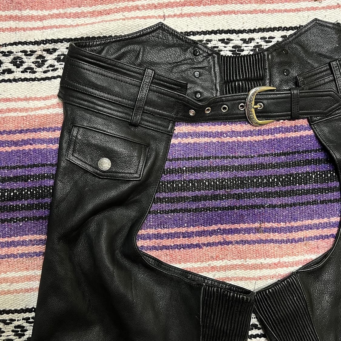 00‘s 할리데이비슨 가죽 챕스 팬츠 상품이미지2