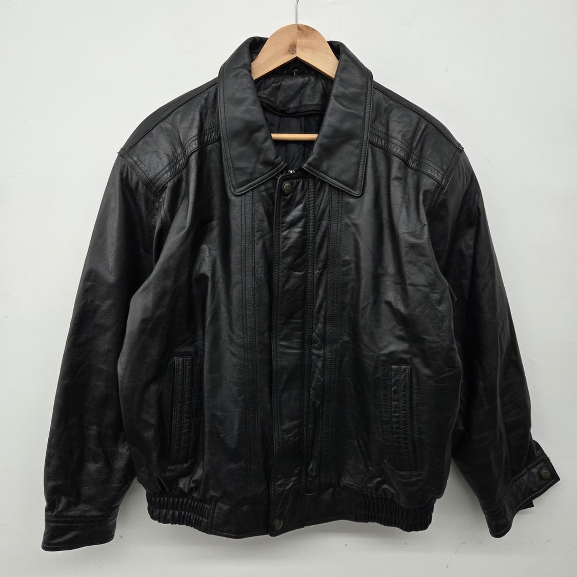 블랙 양가죽 봄버 자켓 남성 XL 상품이미지2