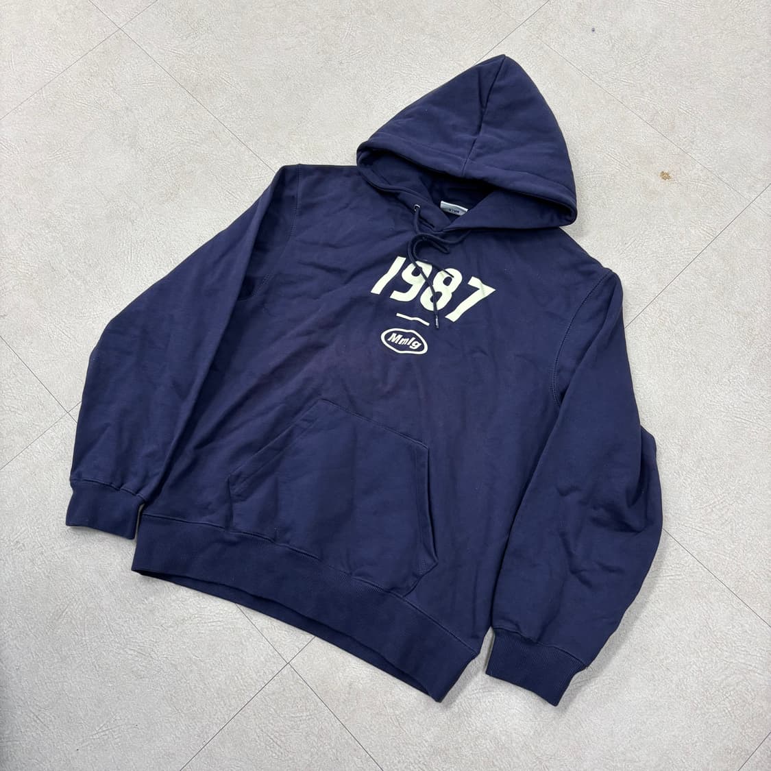 1987 mmlg 네이비 빅로고 후드티 상품이미지1