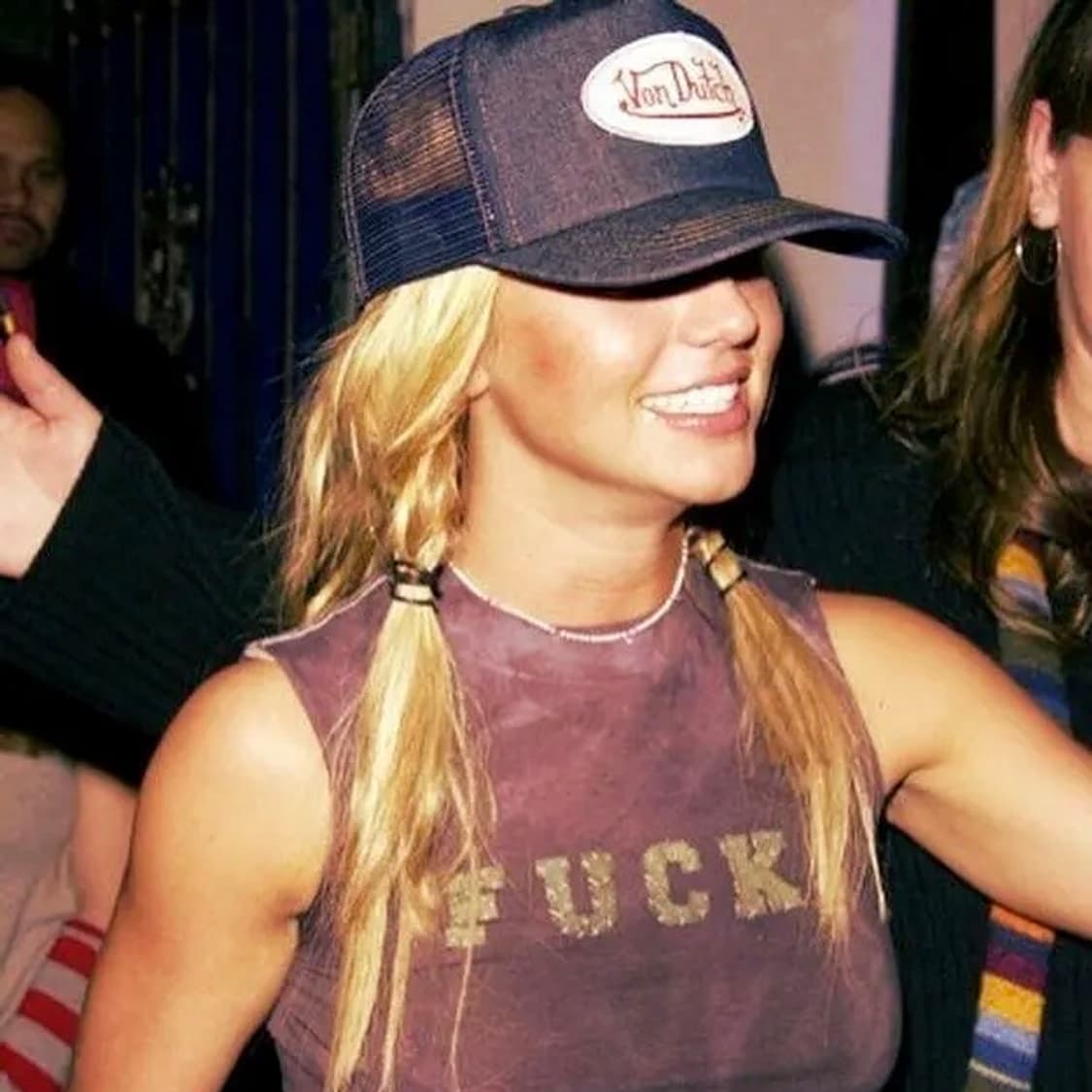 Y2K 00s 본 더치 Von Dutch 로고 브라운 베이직 비니 상품이미지6