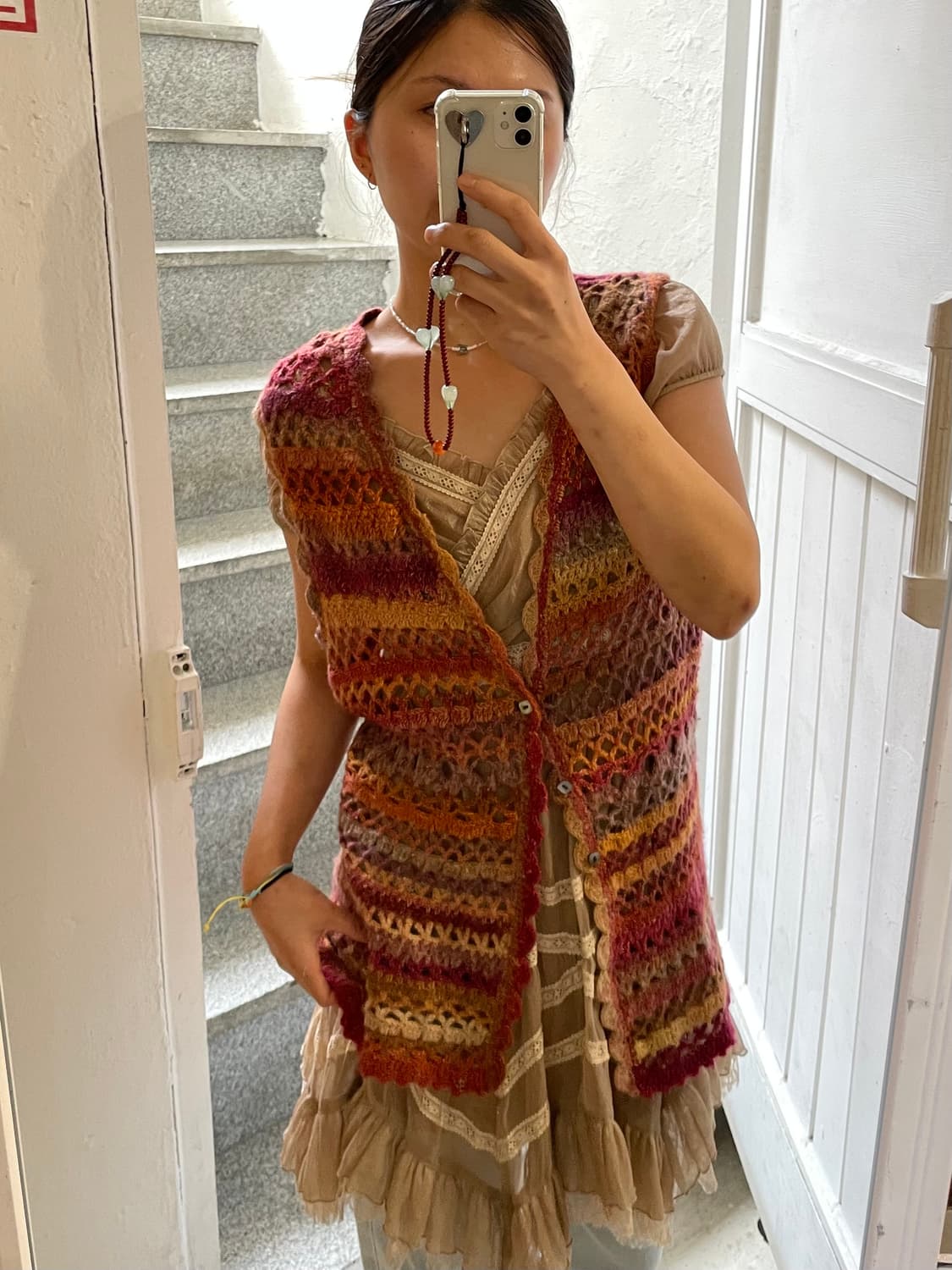 VTG crochet knit vest 상품이미지2