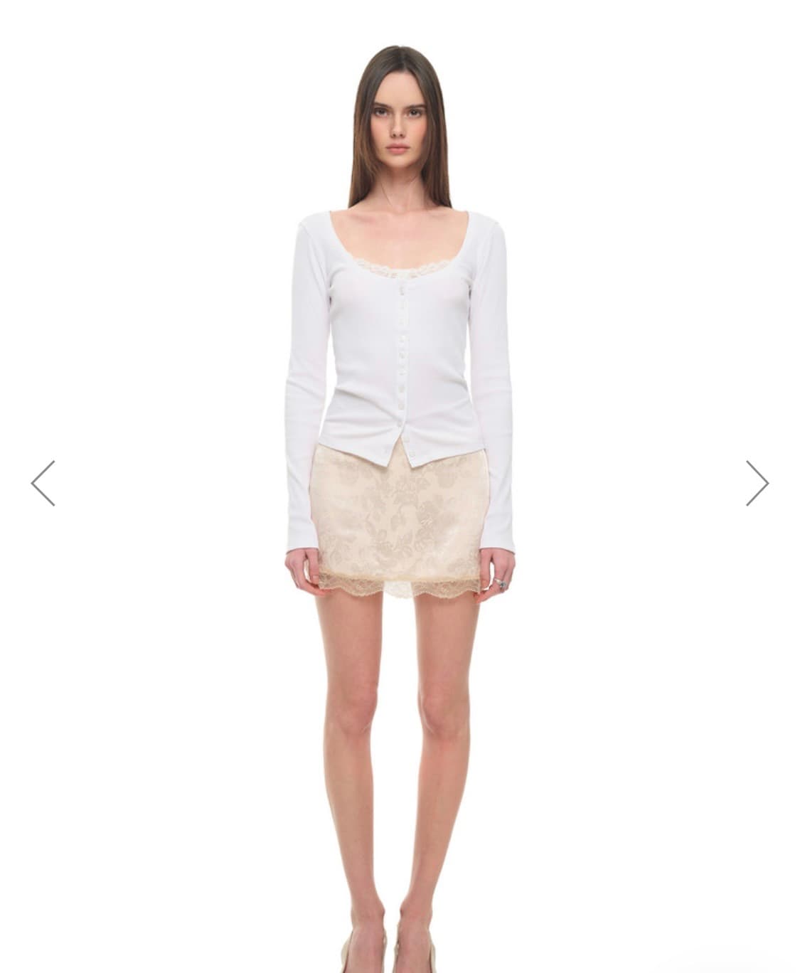 [택달린 새상품] 투머치택스 TMT 레이스 미니 슬립 스커트 M 상품이미지2