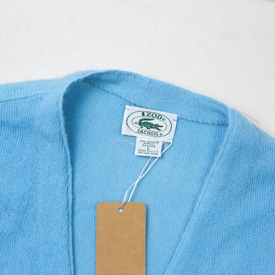 80s IZOD 라코스테 아크릴 가디건 스카이블루 상품이미지3
