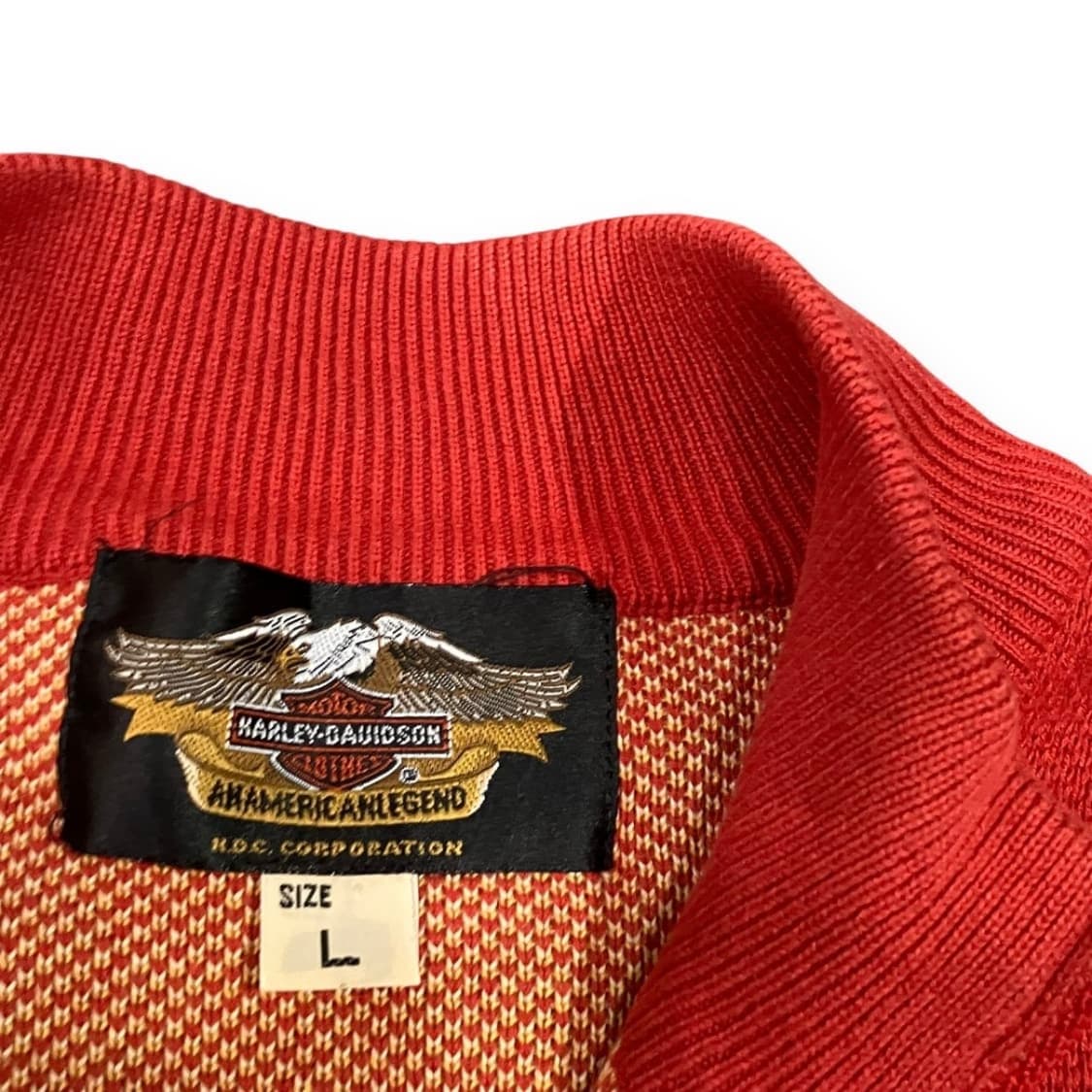 할리데이비슨 플레임 파이어 로고 자수 니트 집업 상품이미지3