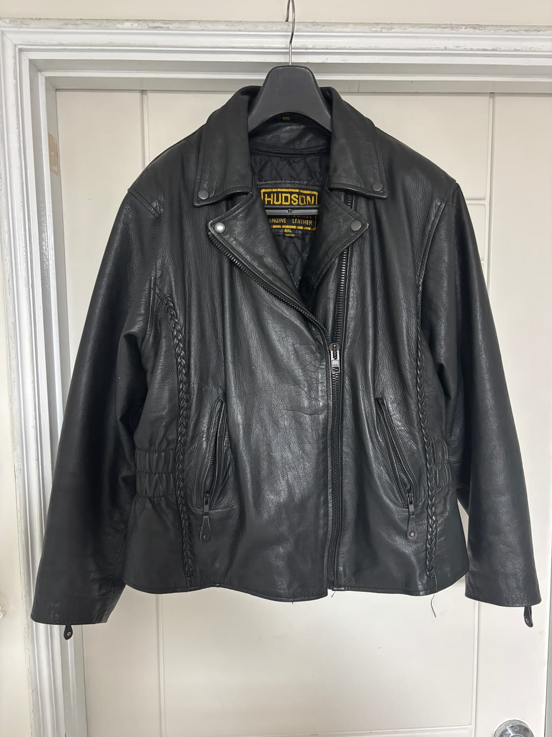 허드슨 / 블랙 로프 소가죽 자켓 / 2xl 상품이미지1