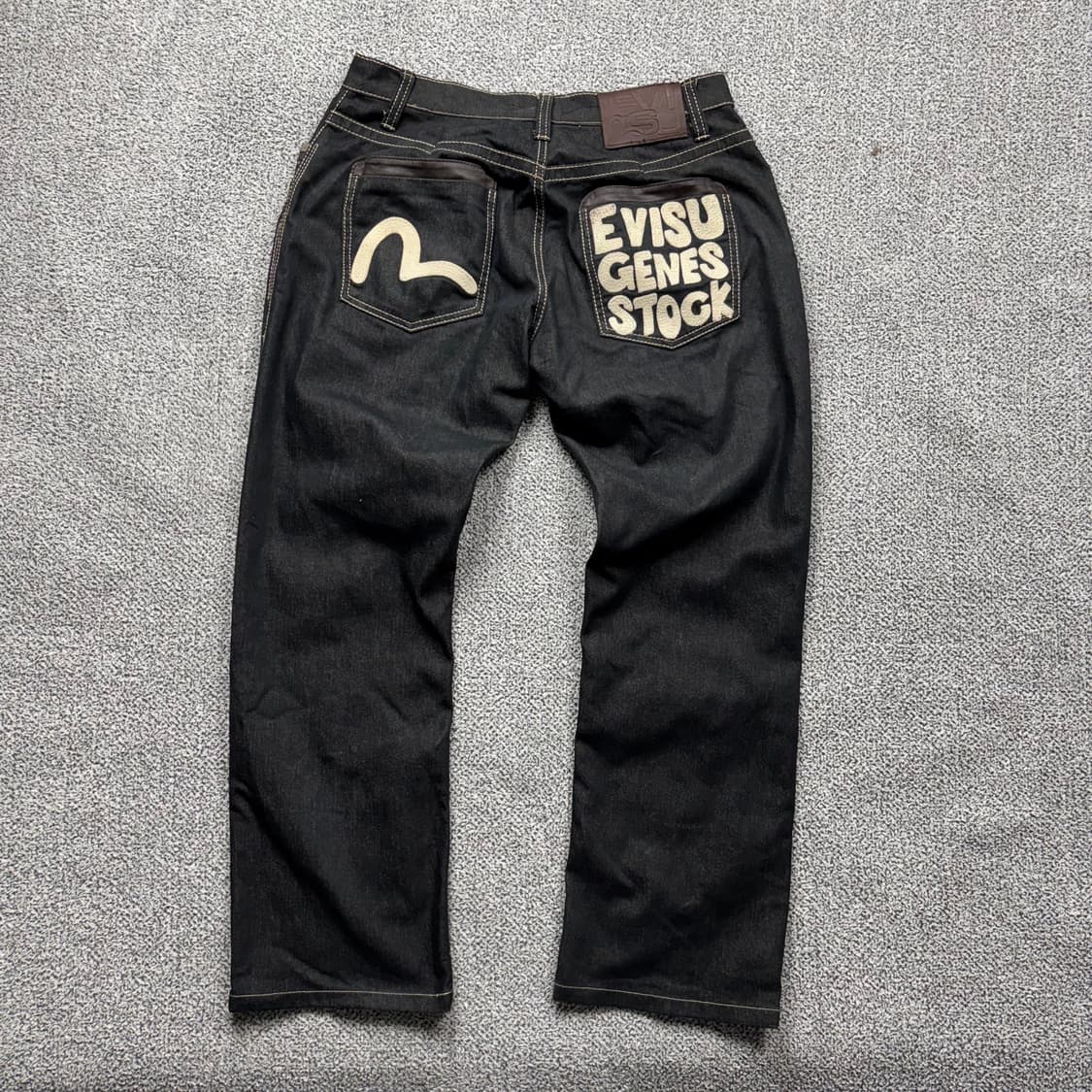 에비수 Genes Stock 레더 패치 데님 팬츠 상품이미지3