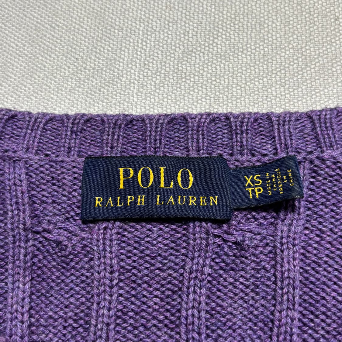 XS 폴로랄프로렌 화이트 포니 코튼 케이블 니트 상품이미지4