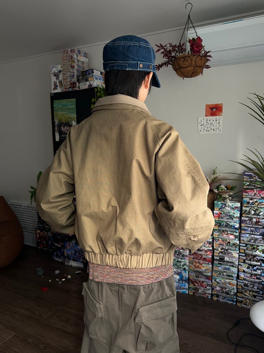 RHNDE 레더 카라 레이어 크롭 봄버 상품이미지6