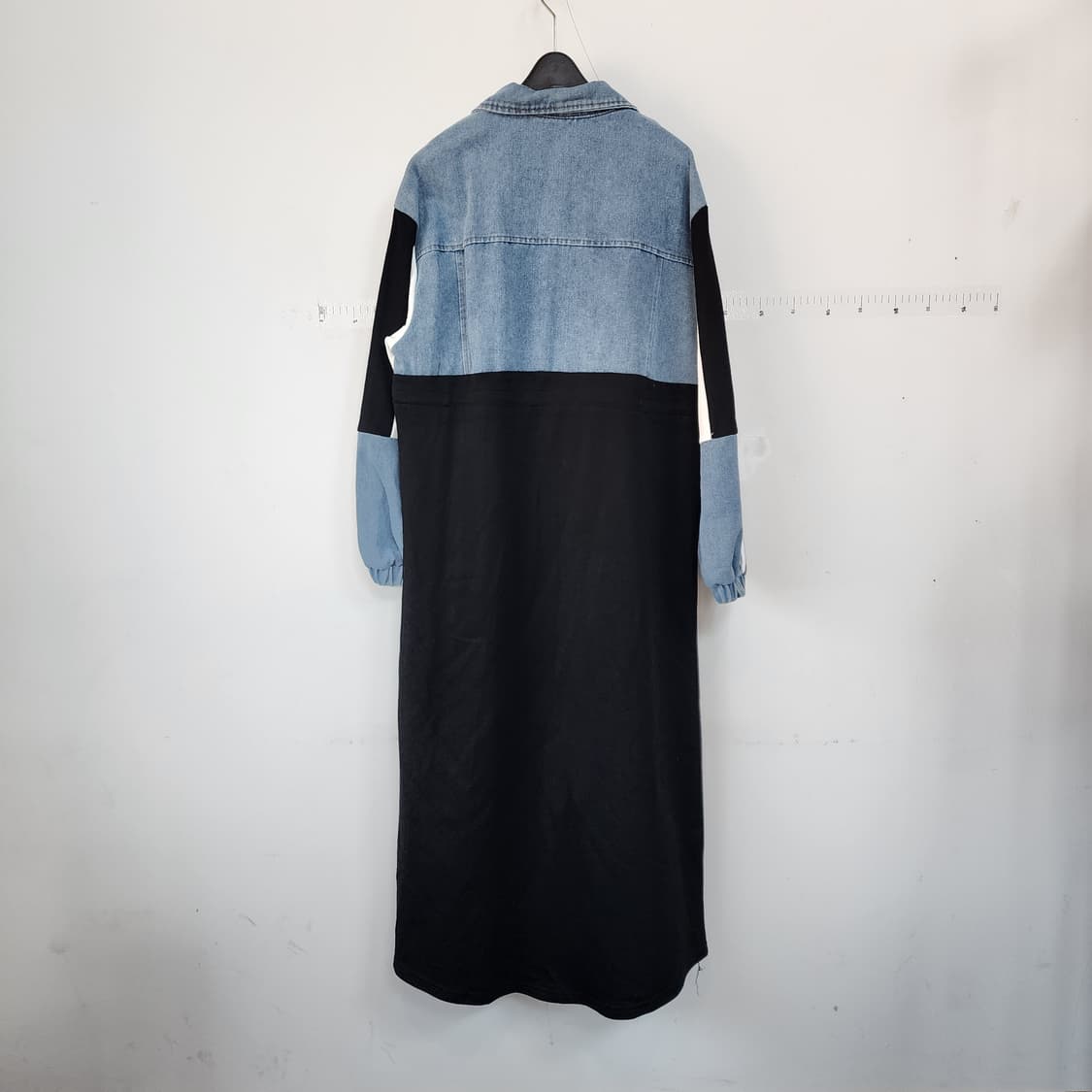 데님 배색 롱 원피스 상품이미지4