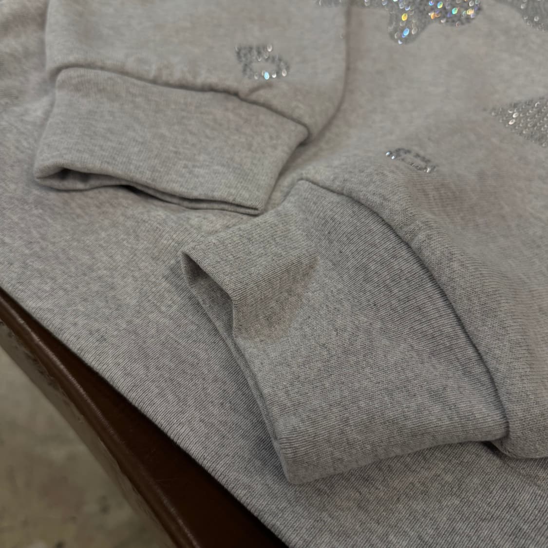 sp5der 스파이더 라인스톤 후드 그레이 상품이미지3