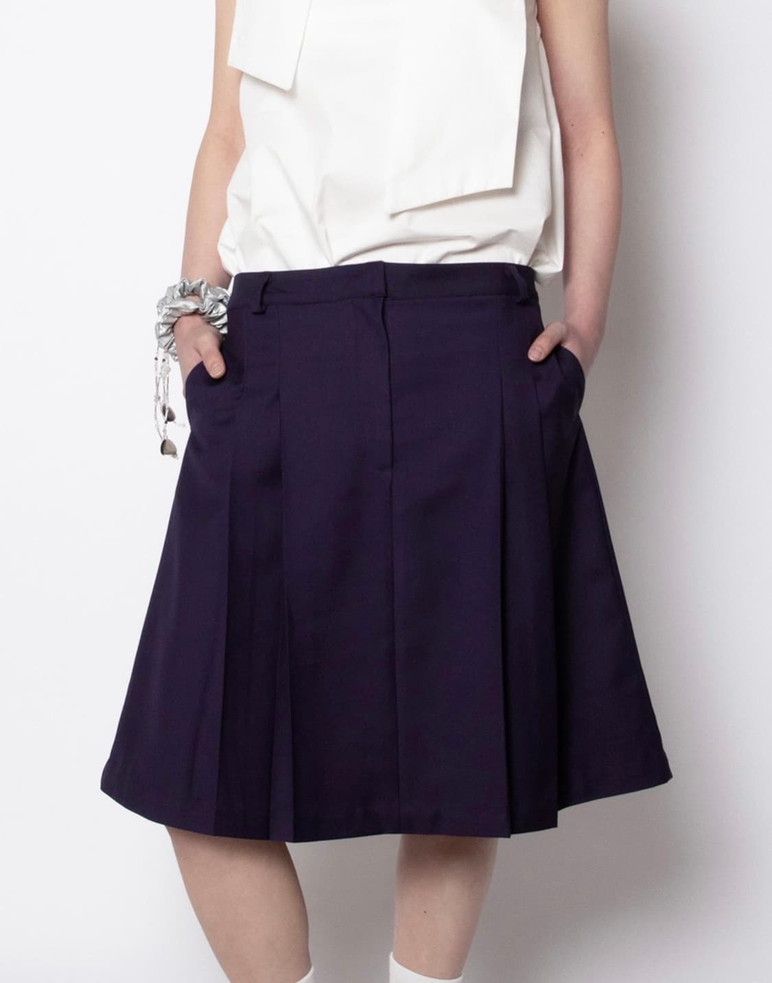 온스카 퍼플 플리츠스커트 상품이미지1