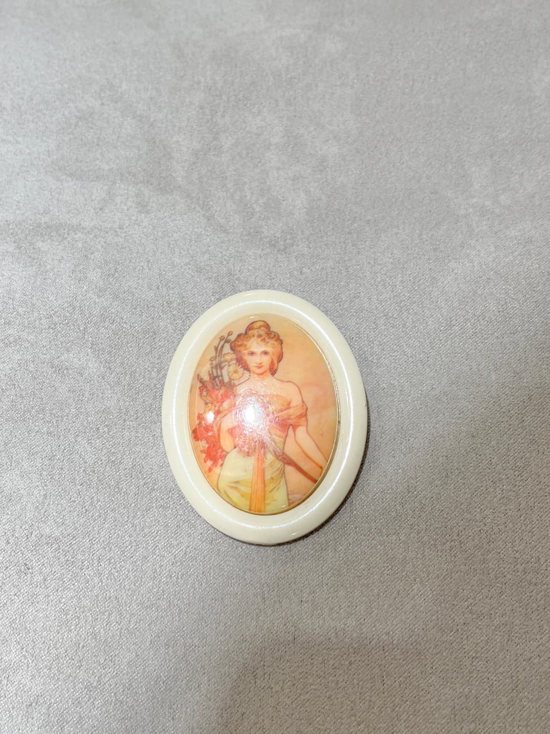 빈티지 셀룰로이드 브로치 알폰스 무하 상품이미지1