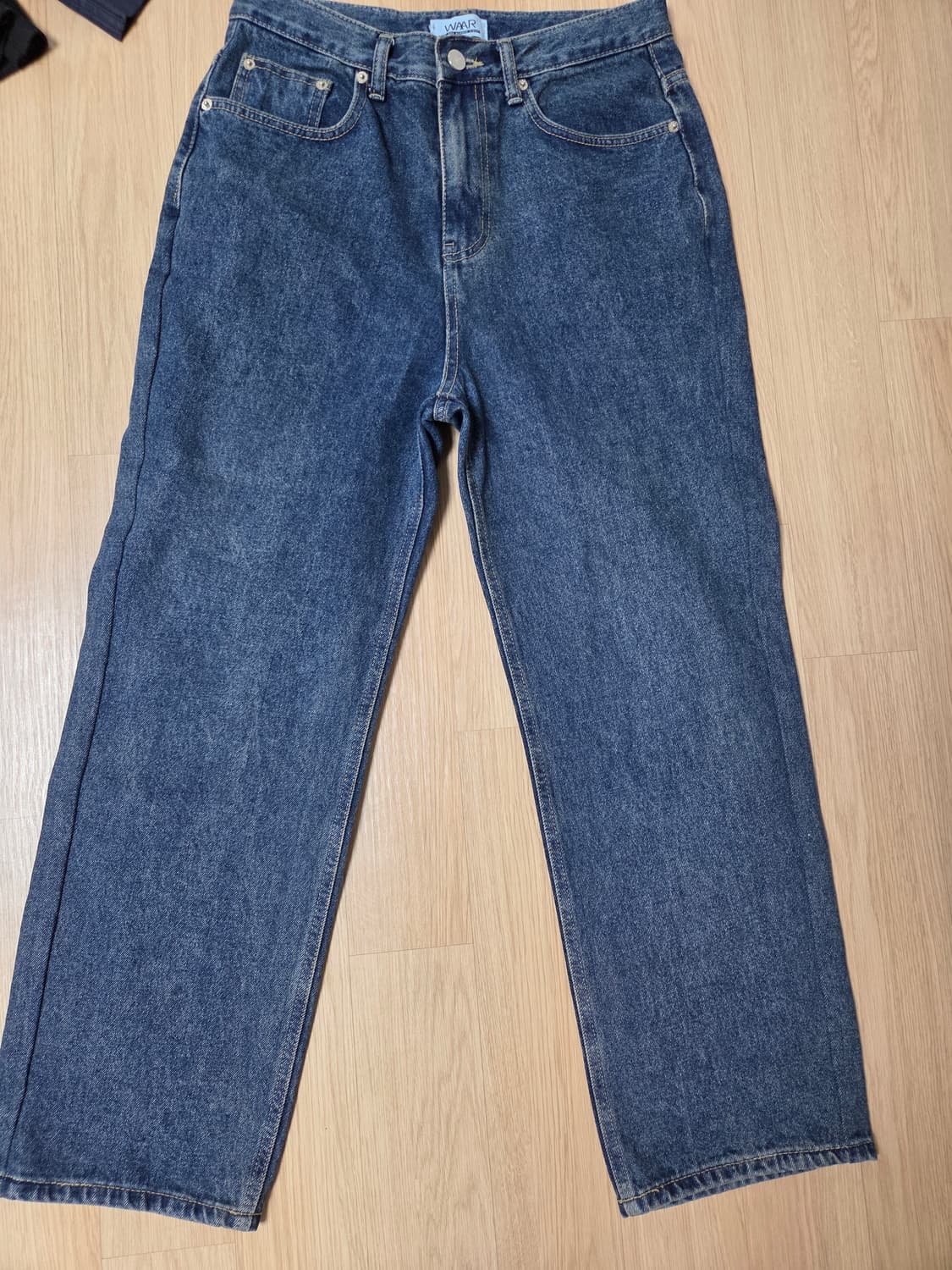 와르 M224 뉴 와이드 데님 팬츠_진청 short s 상품이미지1