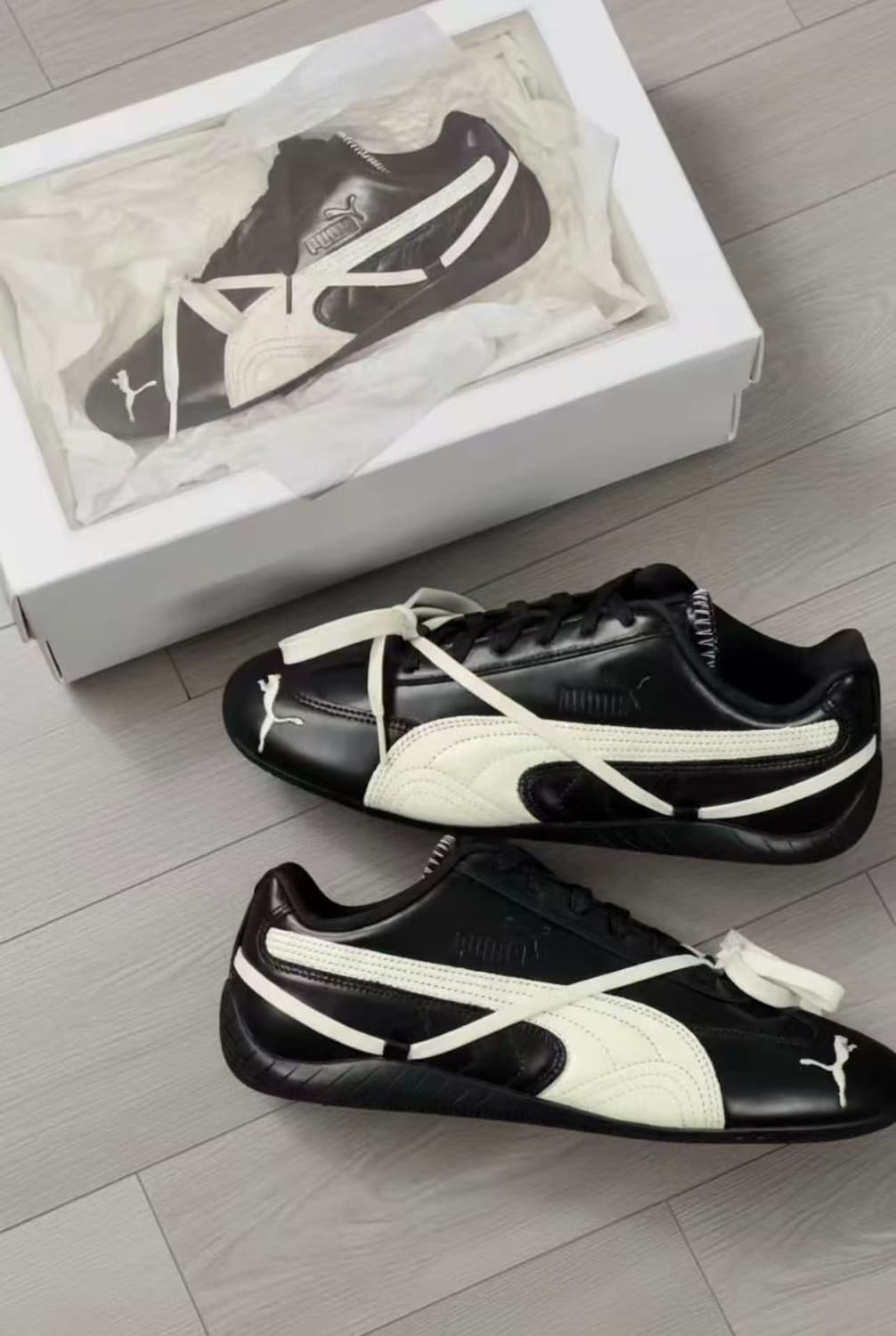 푸마 x 로제 스피드캣 PRM 블랙 웜 화이트 240MM 상품이미지1