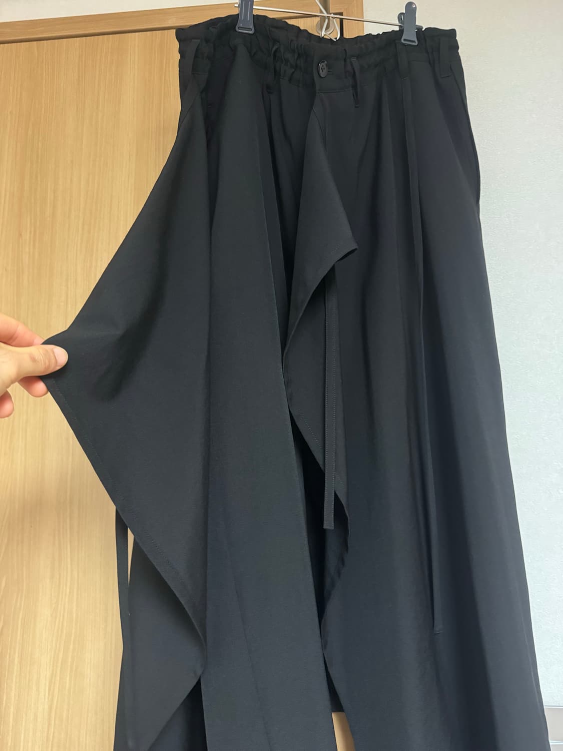 요지 야마모토 개버딘 울 바운드 랩 스커트 팬츠 상품이미지3