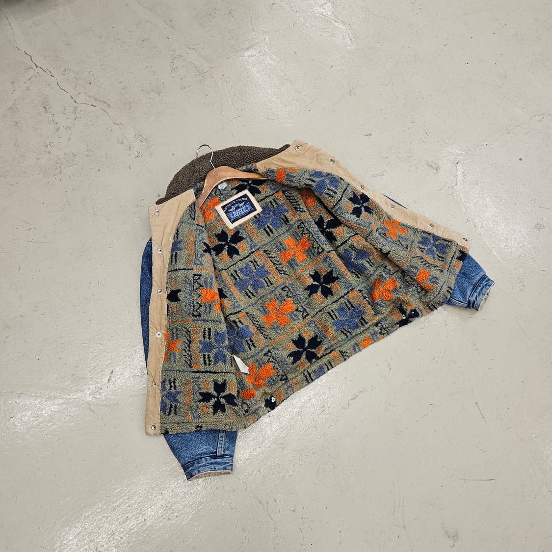 90's RIFLE 트러커자켓 청자켓 후리스 누빔 빈티지 웨스턴 XL 상품이미지4