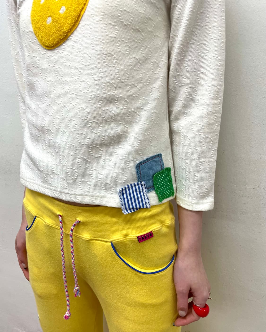 Yellow Strawberry Patchwork Half Sleeve 상품이미지4