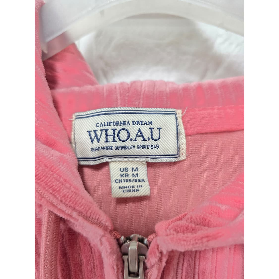 택포// 후아유 코듀로이 핑크 후드집업 M 상품이미지2